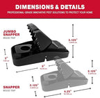 Catchmaster Jumbo Snapper Mouse Traps 6-Pk, Mouse Traps Indoor for Home, Reusable Rodent Killer for House, Outdoor Critter Catcher, Eco Friendly Pest Control for Garage, Basement, & Kitchen