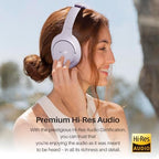 TOZO HT2 Hybrid Active Noise Cancelling Headphones, Wireless Over Ear Bluetooth Headphones, + HT2 Replacement Ear Pads