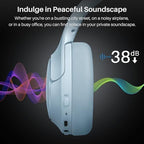 TOZO HT2 Hybrid Active Noise Cancelling Headphones, Wireless Over Ear Bluetooth Headphones Blue+HT2 Replacement Ear Pads White