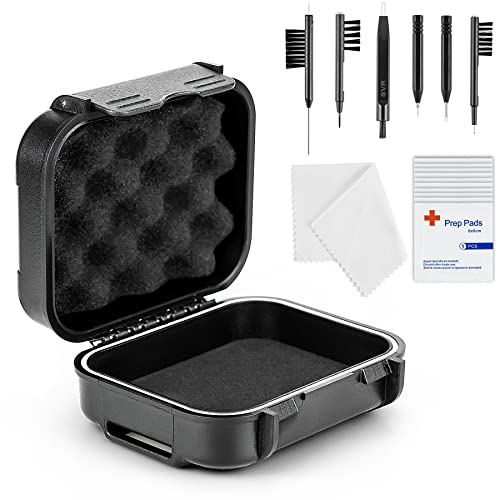 GPFATTRY 18 Pieces Set High Seal Waterproof Hearing Aid Case with Extractable Sponge, Drop-Proof, Shock-Proof and Crush-Proof Storage Box