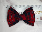 Multi Layers School Uniform Plaid Bow for Girls/Plaid button on Center/Back to School/School Uniform Accessories/Alligator Clip (Plaid 65, Heart Shape Plaid Button)
