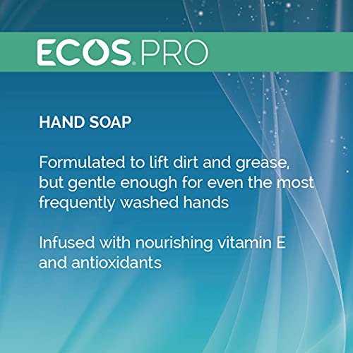 ECOS PRO Hand Soap | Hypoallergenic | Unscented | Readily Biodegradable Formula | With Vitamin E & Antioxidants | Made In The USA | Free & Clear 17 Fl Oz (Pack of 6)