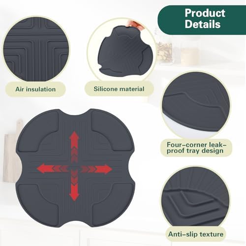 Air Fryer Trivets Silicone for Ninja Crispi, Heat-Resistant Hot Pads Potholders for Ninja Crispi Airfryer Accessories, Dishwasher-Safe Kitchen Holder