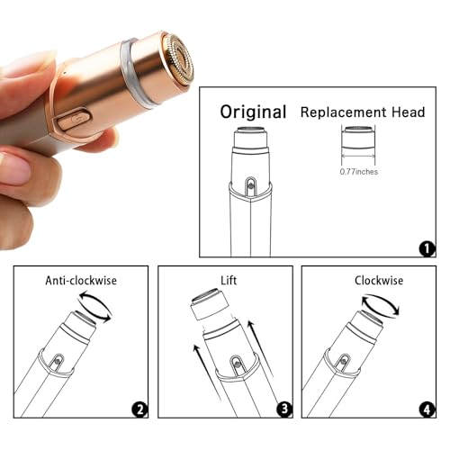 Replacement Heads Generation 3 for Flawless Facial Hair Remover Gen 3, Double Ring Replacement Blades for Flawless Gen 3 Device Only