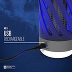 Skeeter Hawk Rechargeable Indoor Outdoor Bug Zapper Light, Fly Zapper, Mosquito Killer, Portable Bug Zapper for Flies, No See Ums, Gnats, 150 Lumens, Black