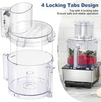 DFP-14NWBCT1 Replacement Clear Food Processor Work Bowl Cover with 4 Locking Tabs, Compatible with Cuisinart Tritan food Processor Only fits Bowl DLC-005AGTXT1,Fits Model DFP-14, DFP-14BCN, DFP-14BCHN