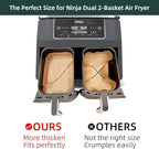 Air Fryer Disposable Paper Liners for Ninja Dual Airfryer Accessories, Non-Stick Parchment Rectangular for Baking, Oil Proof, Water Proof, for Microwave Oven (150PCS, 8.6in x 5.5in）