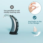 F&Kcoptee Rechargeable Hearing Aids for Seniors & Adults with Volume Control, CIC Invisible-in-Canal Digital Hearing Amplifier, Assist Devices with Charging Case