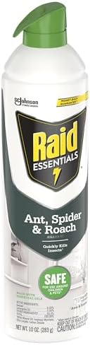 Raid Essentials Ant Spider, and Roach Killer Aerosol Spray, Child & Pet Safe, Kills Insects Quickly, for Indoor Use, 10 oz (Pack of 3)
