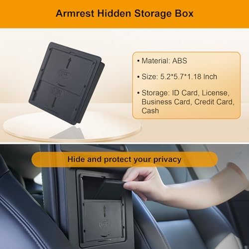 Center Console Organizer Tray 5PCS for Tesla Model Y Accessories 2024 2023 2022 2021 2020, Armrest Storage Tray and Hidden Storage Box, Cup Holder Insert, Under Seat Storage Box
