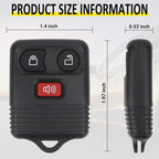 Keyless Entry Remote Key Fob Compatible with Ford F150 F250 F350 Escape Expedition Explorer Ranger, Lincoln, Mercury, Mazda and More, Replacement for CWTWB1U331 CWTWB1U345, 3 Button (Pack of 2)