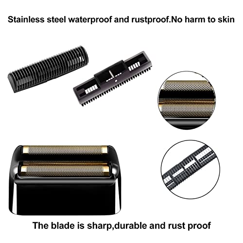 2 Pack Shaver Replacement Foil and Cutters Compatible with BaBylissPRO Double FXFS2 Metal Shaver foil Replacement,Black