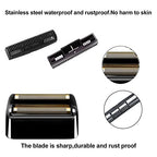 2 Pack Shaver Replacement Foil and Cutters Compatible with BaBylissPRO Double FXFS2 Metal Shaver foil Replacement,Black