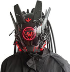 KYEDAY Punk Mask Cosplay for Men, Round Light with Braids Mask Cosplay Halloween Fit Party Music Festival Accessories