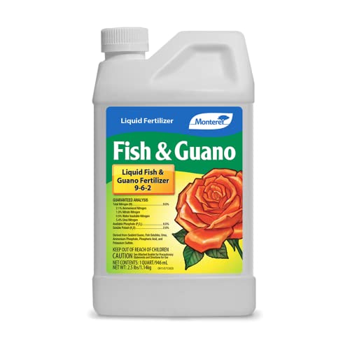 Monterey Fish & Guano Liquid Plant Fertilizer for Transplants and Flowers, Quart Concentrate - Apply Using a Sprayer Following Mix Instructions