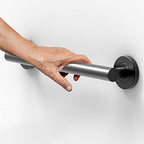 AquaChase ADA Compliant Grab Bar,500lbs Weight Support for Bath Safety (12 inch, Matte Black)