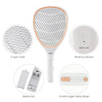 Faicuk Handheld Bug Zapper Racket Electric Fly Swatter (Champagne Pink)
