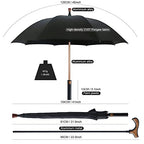 Wrzbest Stick Umbrella 2-in-1,Self Defense Cane Umbrella Man, Auto Open Long Handle, Large Detachable sturdy Walking Stick Umbrella Man Crutch Umbrella for Father's Day,elderly Men(Upgrade:black)