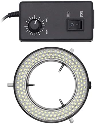 TsoLay Microscope Accessories Kit for Adult 144/56 LED Ring Light Illuminator Lamp for Industrial Trinocular Stereo Microscope Video Camera Adjustable Circle Light Source Accessory (Color : 144 Led)