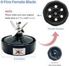 Blender 24 oz Cups with Lids & 6 Fins Female Blade Replacement Parts for Ninja, Extractor Blade for Nutri Ninja Auto iQ BL480D 30 DOB, BL450 69, BL456 70, BL480 70, BL455 30 DOB, BL482 30 DOB