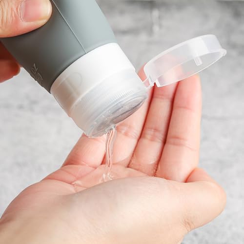 16 Pack Travel Bottles Set - TSA Approved Leak Proof Silicone Squeezable Containers for Toiletries, Conditioner, Shampoo, Lotion & Body Wash Accessories (16 pcs/Black Pack)
