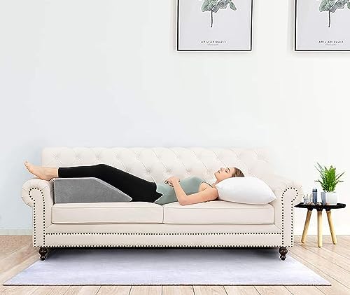 joybest Leg Elevation Pillow with Cooling Gel Memory Foam Top, 8 Inch Leg Pillows for Sleeping, Wedge Pillow to Solve Back& Leg &Joint Pain, Acid Reflux, Heartburn, Snoring, Pregnancy(Grey)