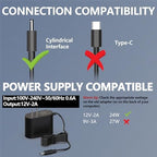 12V 2A Laptop Charger for Chuwi-Herobook Pro, 13" 14" GemiBook Pro, 13.3" Lakebook CW1509, UBook Pro X CWI535, AeroBook Pro, UBook X GemiBook Pro, 14'' GemiBook Tablet Power Cord Adapter Replacement
