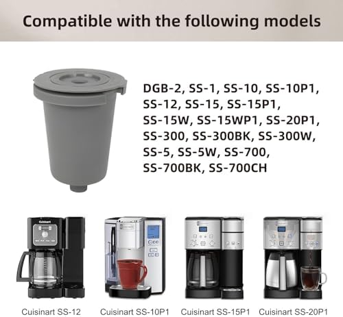 2PCS Reusable Filter Cup for Cuisinart Coffee Maker Filter, Replacement Parts for Cuisinart SS-RFC Home Barista Single Serve Coffee Maker