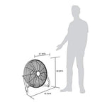 NewAir 18" High Velocity Industrial Floor Fan, Heavy Duty Metal Fan, Adjustable Tilt and 3 Speeds up to 4012 CFM, Rotatory Switch | Garage Fan for Indoor, Warehouse, Workshop, Gym or Home