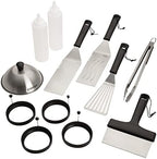 Cuisinart CGS-1312 12-Piece Tool Set, Outdoor Griddle Accessories-Spatula, Tongs, Scraper, Melting Dome, Squirt Bottle, Silicone Egg Ring