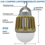 Wisely Bug Zapper Outdoor/Indoor Electric, USB-C Rechargeable Mosquito Killer Lantern Lamp, Portable Insect Electronic Zapper Indoor Trap, with LED Light 1PK Olive