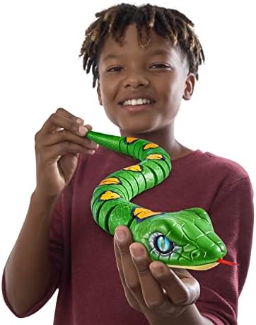 Robo Alive Slithering Snake Series 3 Green by ZURU Battery-Powered Robotic Light Up Reptile Toy That Moves (Green),7150B