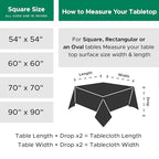 Biscaynebay Textured Fabric Christmas Square Tablecloths 54x54 Inches, Burgundy Water Resistant Tablecloths for Dining, Kitchen, Wedding, Parties etc. Machine Washable