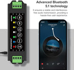 STUODIOFINIX 4-Channel Mini Bluetooth Amplifier 120w for Passive Speakers with TWS,AUX,MIC,USB,Replacement Part,Suitable for Wall/Ceiling/Marine/Bookshelf Speakers