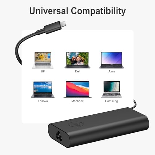 [2025 New] 130W USB C Type C Laptop Charger Replacement for Dell XPS 15 17 9575 9500 9510 9520 9530 9700, Precision 5530 2in1 5550 5570 3560 3550 3551, Latitude 7410 7310 7210 5420 5540 Power Cord