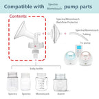 Momstouch 16mm Flange and Duckbill Valve Compatible with Spectra S1 S2 9 Plus Breastpump Replacement to Spectra Pump Parts, Not Original, Replace Accessories.