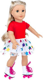 18 Inch Girl Doll Travel Skating Sport Play Set - 7PC Outdoor Accessories (Not Include Doll)