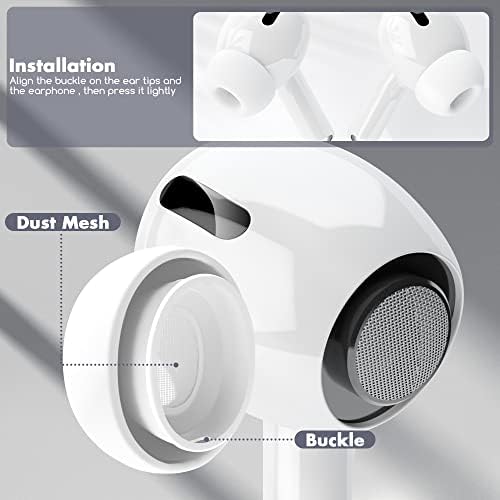 Seltureone 4 Pairs Replacement Ear Tips for Airpods Pro/Airpods Pro 2 with Noise Reduction Hole, Non-Slip Soft Silicone Airpods Pro Replacement Ear Tips with Portable Storage Box - Large