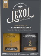 Lexol Leather Care Kit Conditioner and Cleaner, Use on Car Leather, Furniture, Shoes, Bags and Accessories, Trusted Leather Care Since 1933, Quick & Easy 2-Step Regimen, 16.9 oz Bottles Plus 2 Sponges,Black