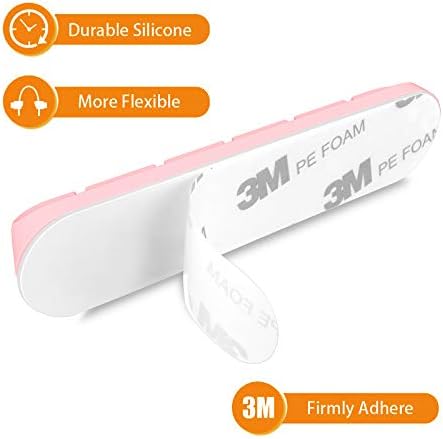 Pink Desk Accessories Cable Organizer - Pink Cord Holder for Desk, 5 Packs (7-5-3-1-1 Slots) Cable Clips for Cord Management This Cute Desk Accessories Cleans Up Messy Wires at Home, Car and Office