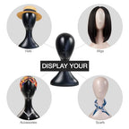 16 Inch Studio Limited Professional Plastic Mannequin Head Durable Women Model Wig Head Stand Torso Styling Making Display Holder with Jack for Wigs, Hat, Mask, Headdress, Necklace (Black, 9 Pack)