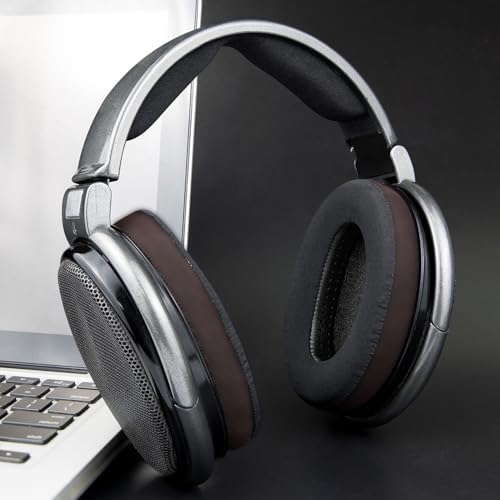 SOULWIT Cooling-Gel Earpads Cushions Replacement for Sennheiser HD650, HD660 S, HD660S2, HD600, HD6XX, HD58X, HD580, HD565, HD545, HD535 Headphones, Ear Pads with Ice Silk Fabric - Dark Coffee