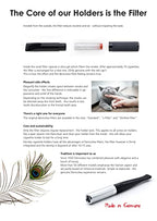 Denicotea Lady Ejector Series Cig Holder with Filter Slot & 10 Free Filters - Black - Add Style and Sophistication - Avoid Stained Lips & Fingers - German Engineering