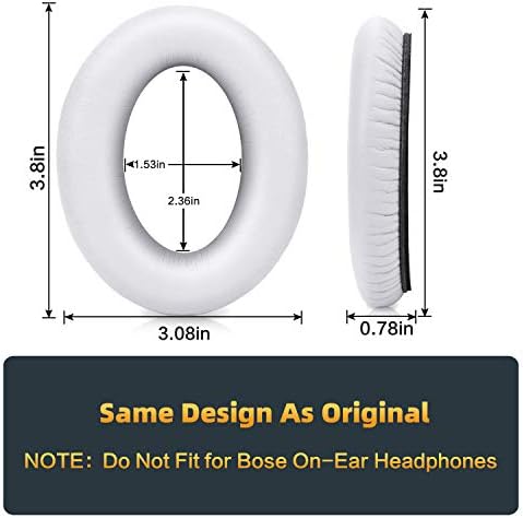 Premium Replacement Ear Pads Compatible for Bose QC35 & QC35ii Over-Ear Headphones Made by GEVO- Comfortable Adaptive Memory Foam and Extra Durable Earpads Kit for Bose QuietComfort 35 &35ii(White)