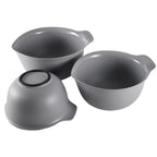 KitchenAid Universal Nesting Plastic Mixing Bowls, Set Of 3, 2.5 quart, 3.5 quart, 4.5 quart, Non Slip Base with Easy Pour Spout to Reduce Mess, Dishwasher Safe, Gray
