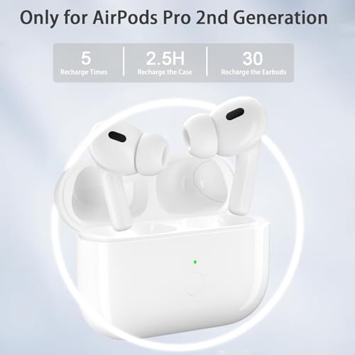 JKV Replacement for AirPods Pro 1st & 2nd Gen Wireless Charging Case, Only Compatible with Air Pod Pro 1 2 Generation Charger Case with Blue Tooth Pairing Sync Button, with Sleep Function, no Airpod