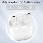 JKV Replacement for AirPods Pro 1st & 2nd Gen Wireless Charging Case, Only Compatible with Air Pod Pro 1 2 Generation Charger Case with Blue Tooth Pairing Sync Button, with Sleep Function, no Airpod