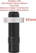 Microscope Accessories Kit Adjustable 180X 120X 300X 200X 130X Zoom C Mount Lens 0.7X~4.5X Magnification 25mm for USB Industry Video Microscope Camera Microscope Slides (Color : 130X)