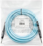 Fender Professional Series Tweed Instrument Cable, Guitar Cable, Guitar Accessories, Straight/Straight, Spiral Shielding for an Anti-Kinking Design, Daphne Blue, 15ft