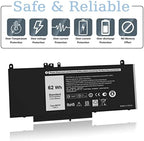 E5470 battery E5570 battery 6MT4T Battery Compatible with Dell Latitude 14 5470 E5470 15 5570 E5570 Precision 15 3510 M3510 Series Notebook Replacement for 7V69Y TXF9M 79VRK HK6DV 07V69Y [7.6V/62Wh]